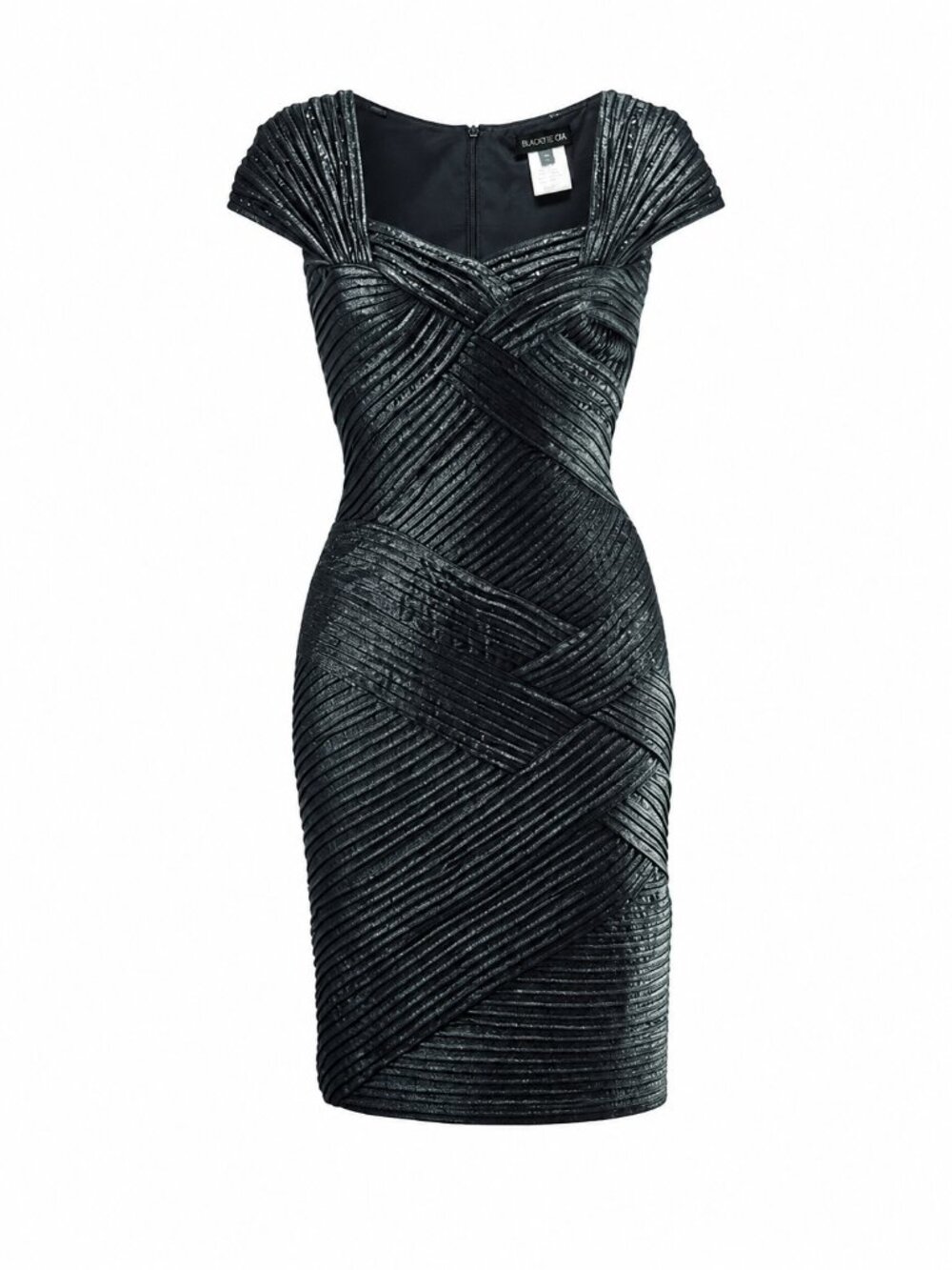 TADASHI SHOJI Women's Dress Silver Cap Sleeve Polyester Stretch Size XS